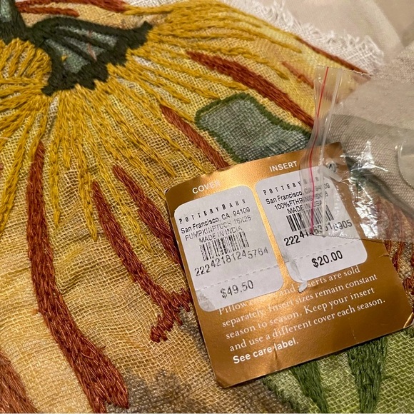 New Pottery Barn Fall Pumpkin Patch Appliqué Check Lumbar Pillow Cover, 16X26 - Picture 11 of 11